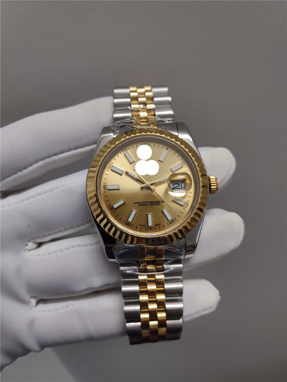 two tone datejust watch