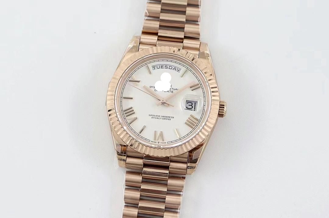 RL Day Date Rose Gold White Dial